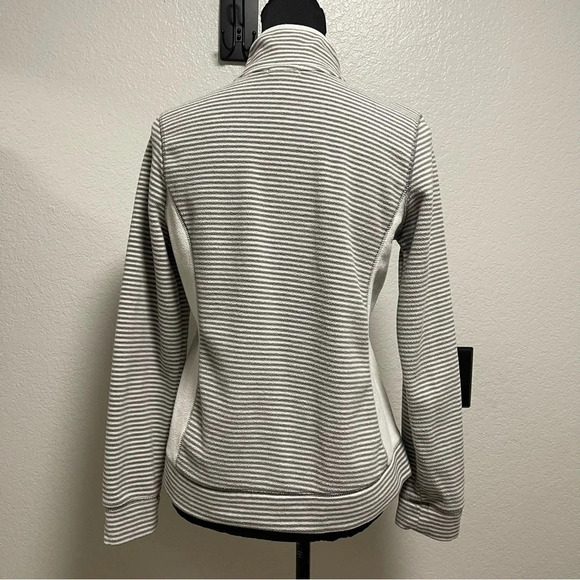 Old Navy Women’s Fleece Grey Striped Zip Up Jacket Small - Picture 6 of 8